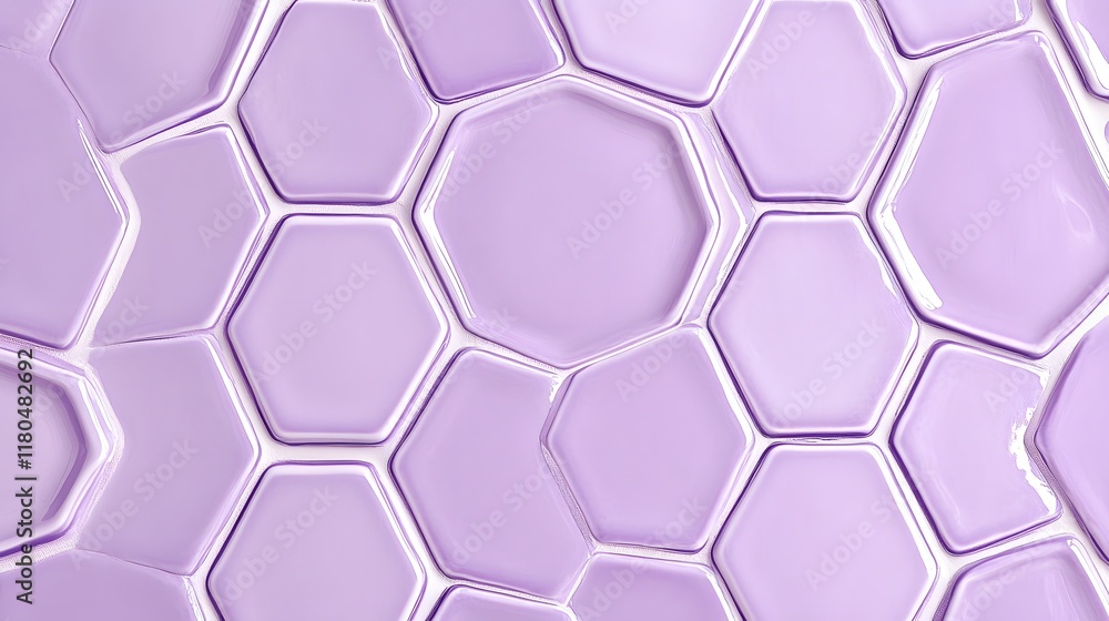 Poster repeating pattern of light purple hexagonal shapes