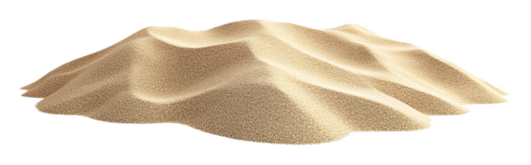 Windswept Sand Dune Ridge Isolated on White Background