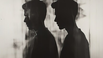 Mysterious Men: A Black and White Portrait Painting
