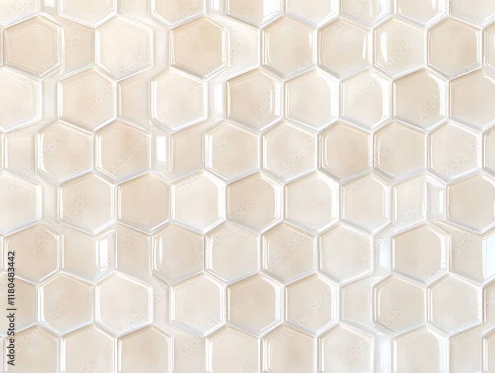 Aufkleber seamless pattern of glossy hexagonal tiles