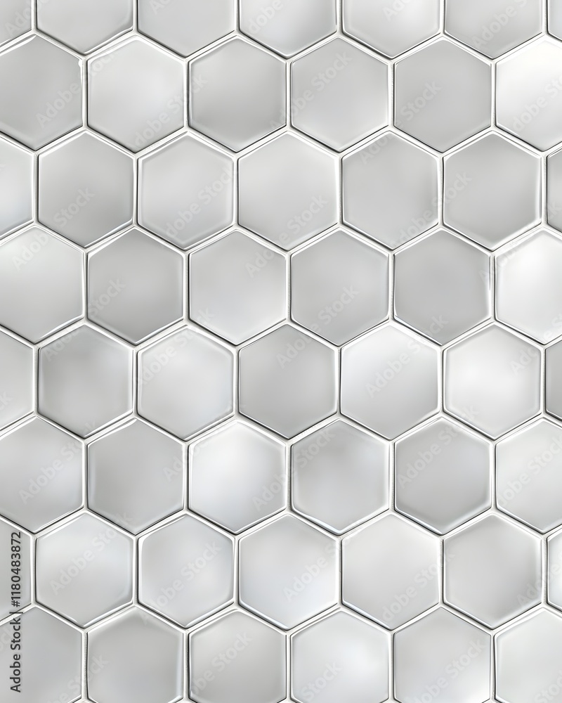 Poster seamless pattern of light grey hexagonal tiles