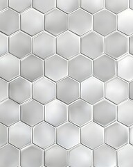 Seamless Pattern of Light Grey Hexagonal Tiles