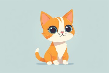 Obraz premium there is a cartoon cat sitting on a blue surface