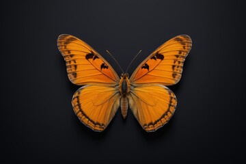Obraz premium there is a butterfly that is sitting on a black surface