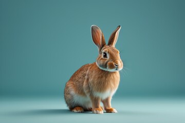 Obraz premium there is a rabbit that is sitting on the floor