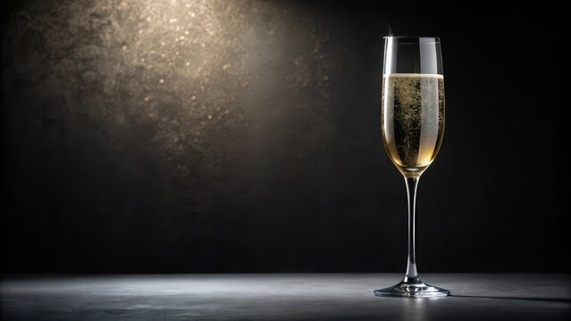 Champagne Glass on Dark Background, bubbly, refined,  bubbly, refined, refined, luxurious, golden liquid