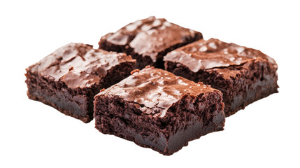 Rich brownie cookies with a soft texture isolated on white background