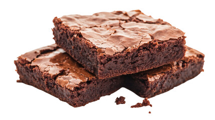Rich brownie cookies with a soft texture isolated on white background