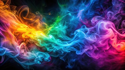 Fototapeta premium A mesmerizing glowing abstract background of swirling smoke with vibrant colors and dynamic patterns, surreal, neon
