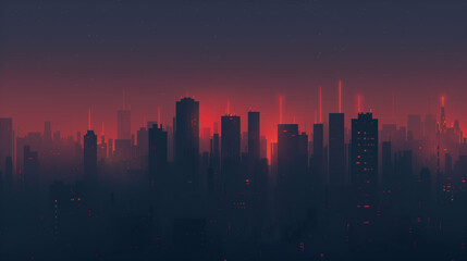 Fototapeta premium Smooth Gradient from Black to Dark Gray with Neon Hints for Urban Night Ambiance