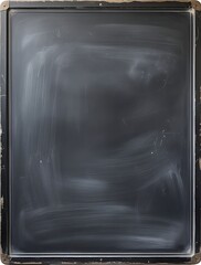Obraz premium Empty vintage chalkboard with scratches and a blank black surface representing simplicity creativity and educational themes perfect for classroom design writing drawing or minimalist backgrounds