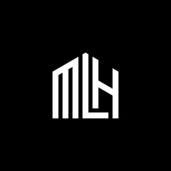 MLH letters in the shape of a house, geometric