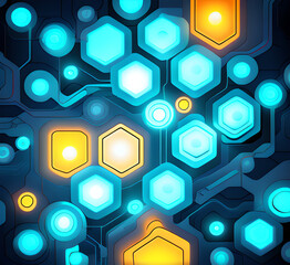 Obraz premium Blue tech lines universal background simple science and technology business line technology background.background vortex and use it as your wallpaper, posters and banners.Generative AI 