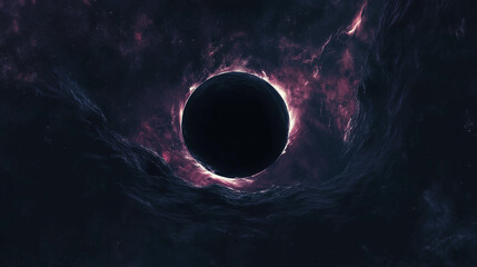 Minimalistic Dark Gaming Wallpaper with Glowing Black Hole
