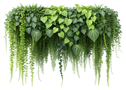 Asparagus densiflorus hanging plant, 3D illustration, isolated on transparent background, ultrahigh detail, 4K quality 