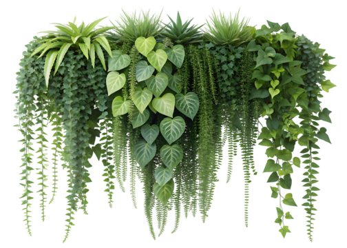 Asparagus densiflorus hanging plant, 3D illustration, isolated on transparent background, ultrahigh detail, 4K quality 