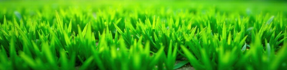 Obraz premium Close-up view of lush fake grass square, isolated , square, isolated