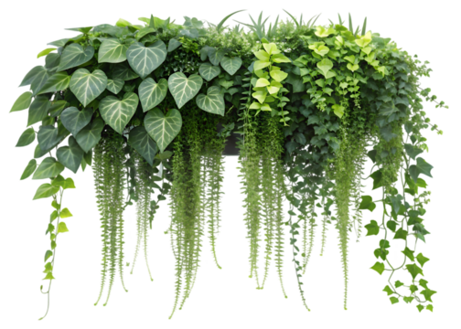 Asparagus densiflorus hanging plant, 3D illustration, isolated on transparent background, ultrahigh detail, 4K quality 