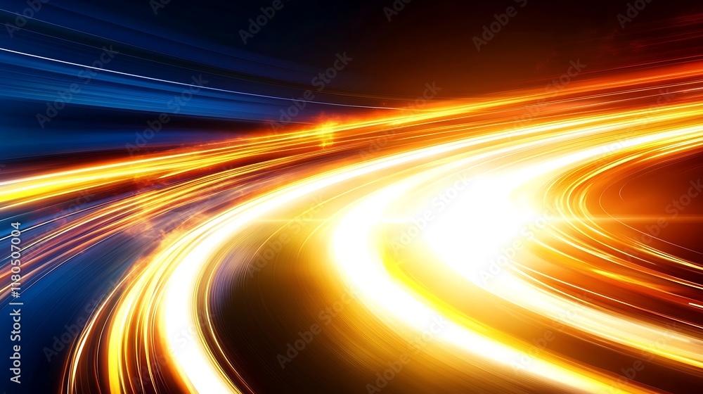 Poster abstract light trails curve dynamic speed motion