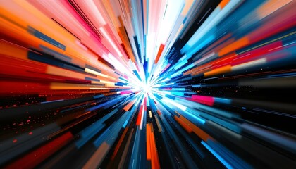 Abstract Speed of Light: Colorful Burst of Energy
