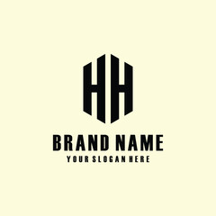 letter HH monogram logo design element vector template