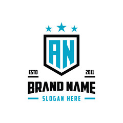 letter AN monogram logo design element vector template