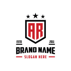 letter AR monogram logo design element vector template