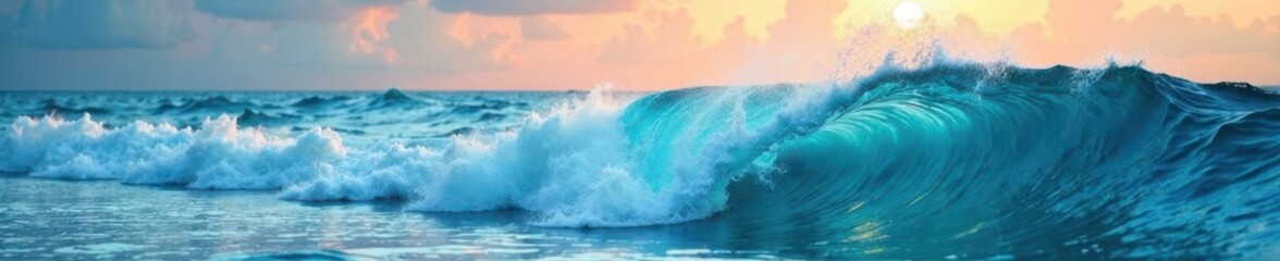 Fototapeta premium Tropical wave color background with ocean waves, nature, water, waves