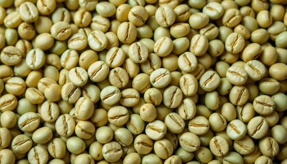 Fototapeta premium Close-up of green coffee beans