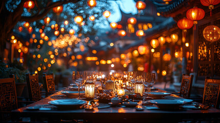 Obraz premium Festive chinese new year table