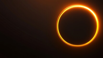 Glowing Orange Ring Abstract Dark Background