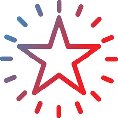 Obraz premium Shining Star Icon, highlighting excellence. Outline Shining star icon.