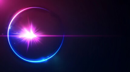 Obraz premium Abstract Neon Circle Light Burst Design