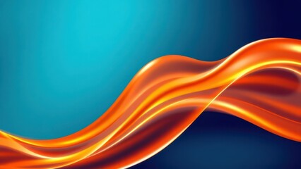 a blue background with orange waves and a light blue background