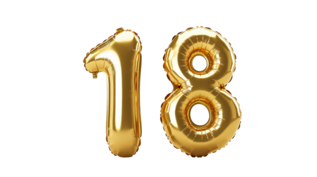 Number 18 balloon transparent background