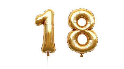 Obraz premium Number 18 balloon transparent background