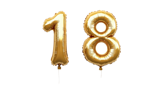 Number 18 balloon transparent background