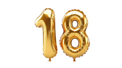 Number 18 balloon transparent background