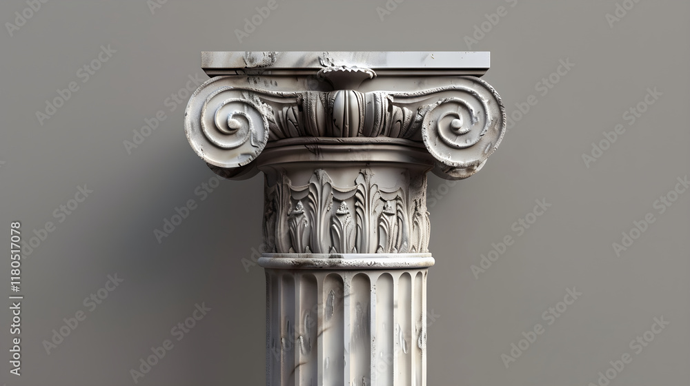 Aufkleber an elegant exhibition of ancient greek architecture: the flawlessly fluted ionic column