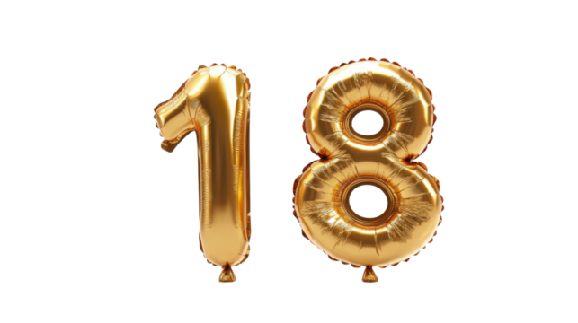 Number 18 balloon transparent background