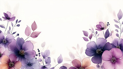 A serene watercolor floral arrangement in lavender and muted pinks, ideal for wedding invitations, feminine designs, or calming presentations.