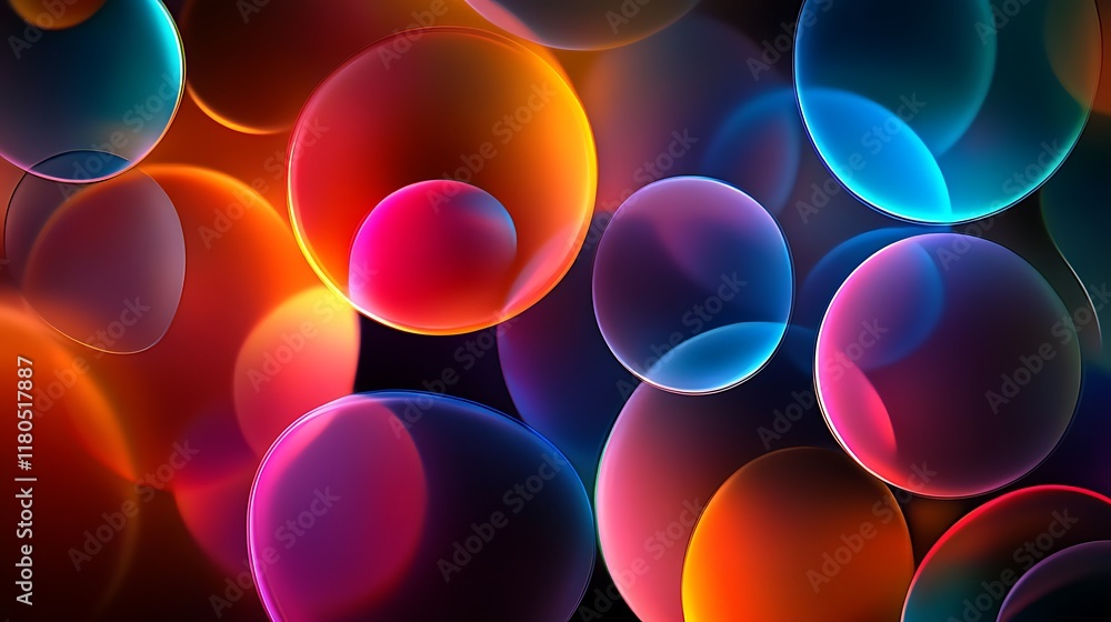 Aufkleber abstract colorful circles illuminated background