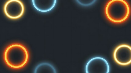 Naklejka premium Glowing Neon Circles Abstract Background Design
