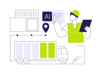 AI-Enabled Eco-Friendly Supply Chain abstract concept vector illustration.