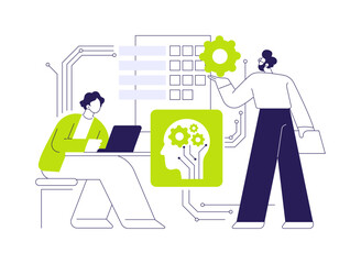 AI-Powered Employee Engagement Analysis abstract concept vector illustration.