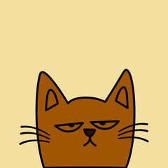 Cartoon Cute cat face for background