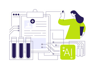 AI-Enhanced Health and Wellness Programs abstract concept vector illustration.