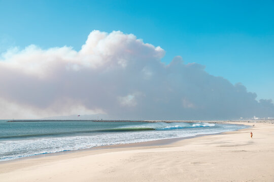 Palisades Los Angeles California Fire on the beach