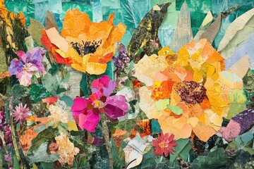 Vibrant Floral Collage of Assorted Flowers and Greens