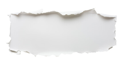 White Torn Paper Texture with Ripped Edges for Background Design - Ideal for Mockups and Layouts on white and transparent Background